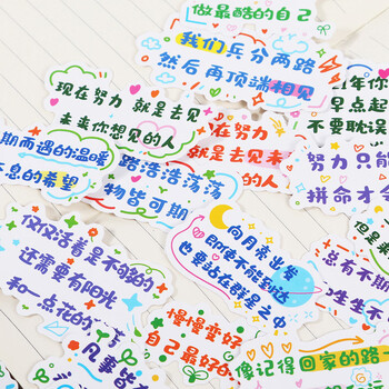 狮洛德 ins风励志文字手账拼贴素材奖品小学生学习标签贴水杯笔记本贴纸 5包100张不重复 狮洛德 ins风励志文字手账拼贴素材奖品小学生学习标签贴水杯笔记本贴纸 5包100张不重复