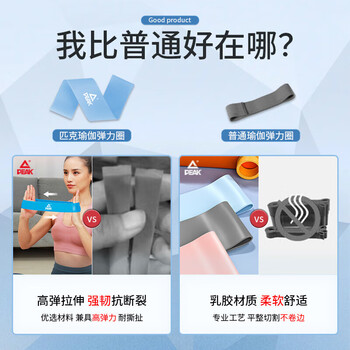 匹克瑜伽弹力圈两色套装健身练臀阻力带乳胶拉力带两件套20磅30磅