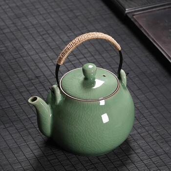 澳颜莱龙泉茶具青瓷茶壶冰裂陶瓷大容量冷水壶提梁泡茶壶大号凉水凉茶
