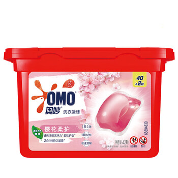 奥妙（OMO）洗衣凝珠 樱花护衣336G+洗衣凝珠2颗+硫磺内衣皂100g*2