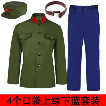 军佑 65式老式军装确良套装怀旧演出服老兵聚会服装 空军款老军装 4号