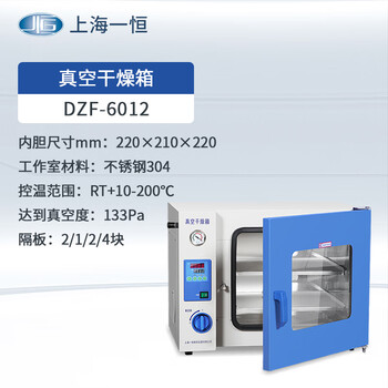 一恒 真空干燥箱 实验室用电热恒温真空烘箱工业小型真空消泡箱 DZF-6012