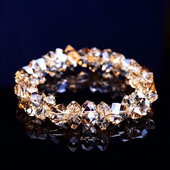 樱优切面奥地利水晶时尚闪亮韩版手链镯女简约个性串设计饰品闪亮金