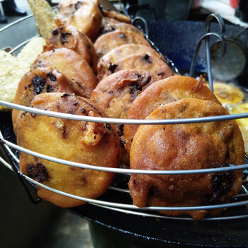 味巴哥湘西油粑粑 油炸糯米砣手工粑粑煎饼 沅陵路边早餐特色小吃灯盏