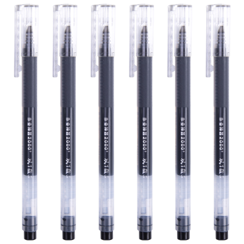 晨光巨能写中性笔0.5mm黑色学生考试专用速干水笔全针管简约一次性大容量红笔蓝色碳素签字笔V3401 黑色/6支