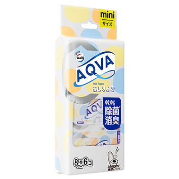 WALCH威露士 AQVA湿厕纸洁厕湿巾纸擦屁股家庭装便捷外出8片*6包/组 WALCH威露士 AQVA湿厕纸洁厕湿巾纸擦屁股家庭装便捷外出8片*6包/组