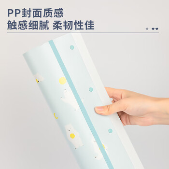 得力(deli)A3/40页资料册可装A3/A4尺寸对折款学生试卷收纳册活页插袋画稿袋文件夹72574