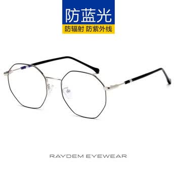 雷德蒙眼镜框女平光镜复古文艺金属眼睛框镜架男圆框可配近视眼镜潮外黑内银 送礼盒包装 防蓝光镜片 无度数 图片价格品牌报价 京东
