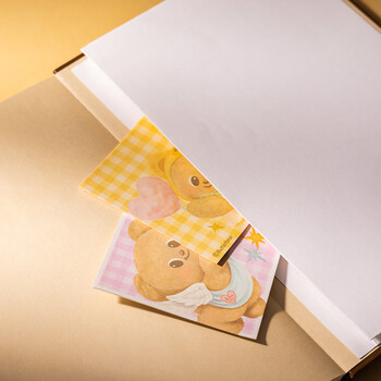 得力（deli）黄油小熊精装绑带本笔记本记事本精装本A5-96张NS281-B颜色随机