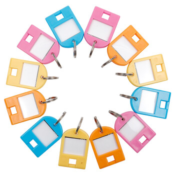 天章办公(TANGO) 钥匙牌钥匙扣钥匙圈钥匙收纳盘管理箱专用钥匙扣24个装彩色 办公用品