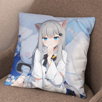 猫羽雫抱枕 周边抱枕gawrgura猫耳萌娘动漫枕头二次元靠垫萝莉沙发