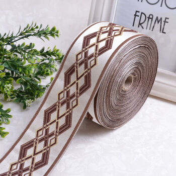 宽7cm窗帘花边辅料提花织带窗帘拼接辅料汉服服装衣缘裙头腰带7d37d31