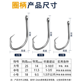 1 尺寸饵钩鱼钩