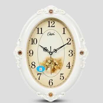 珠佩丽挂钟 客厅16英寸大挂钟时尚创意田园钟表简约挂表欧式石英钟i