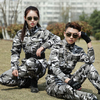 军训服耐脏工作服耐磨劳保服军迷战术服军训07迷彩服 雪地(上衣 裤子)