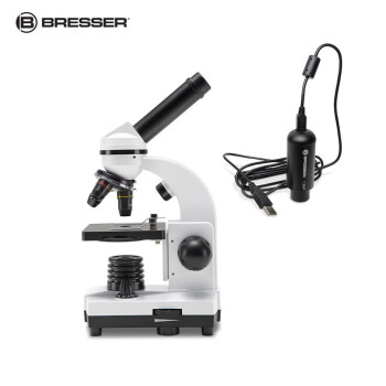 宝视德（bresser）德国Bresser宝视德学生便携显微镜生物科学实验光学1600倍 带箱版+130万像素电子目镜