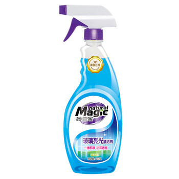 妙管家 玻璃亮光清洁剂（柠檬清香）500g/瓶+补充包450g/袋 防雾透亮