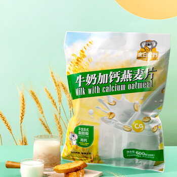金日禾野牛奶加钙燕麦片600g高钙配方 复合营养麦片早餐代餐独立包装