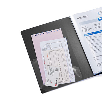 齐心(Comix)A4/10页资料册文件活页收纳册插袋档案文件夹学生试卷科目收纳袋 黑色PF10AK