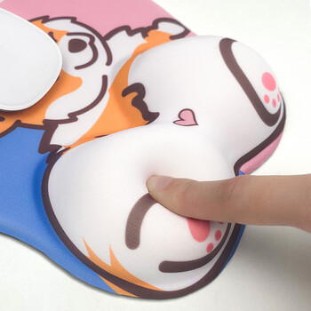 宜适酷(EXCO)爱心柯基鼠标垫护腕硅胶 大号电脑办公可爱卡通动漫腕托游戏手腕垫枕女生6570