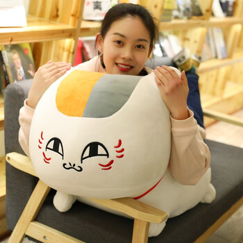 夏目友人帐抱枕公仔猫老师毛绒玩具猫先生猫咪老师娘口三三猫玩偶白猫睁眼款45厘米 图片价格品牌报价 京东