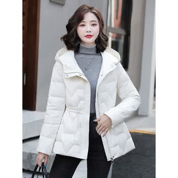 确不凡羽绒服薄款女带帽中年轻薄羽绒服女短款2023年冬季时尚潮流显