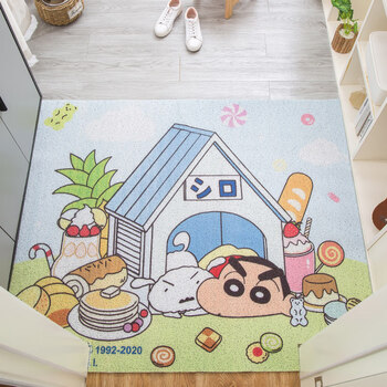 蜡笔小新地毯蜡笔小新卡通进门入户门玄关入门丝圈除尘可裁剪地毯小白