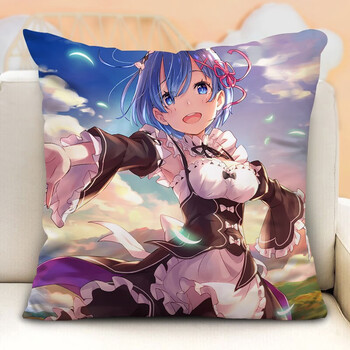 晴野蕾姆方形抱枕雷姆动漫周边从零开始的异世界生活定制靠垫拉姆枕头