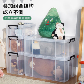 TENMA天马塑料衣服书籍收纳箱33升 加厚透明直角整理箱子储物箱 TENMA天马塑料衣服书籍收纳箱33升 加厚透明直角整理箱子储物箱