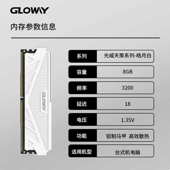 光威（Gloway）8GB DDR4 3200 台式机内存条 天策系列
