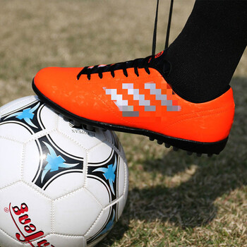 足球鞋男碎钉训练鞋钉人造草地青少年比赛耐磨防滑球鞋 612橘色碎钉