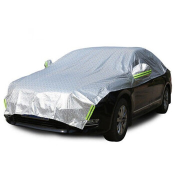 博紫汽车车衣车罩半罩卡罗拉威驰凯美瑞防晒防雨品牌四季通用铝膜银色