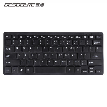 吉选（GESOBYTE）K820 键盘 有线键盘 办公键盘 便携 78键  超薄便携 笔记本电脑键盘 USB接口 黑色