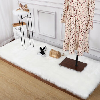 毛毛地毯女装服装店橱窗地毯长毛绒地台毛毛装饰鞋店柜台模特仿羊毛垫