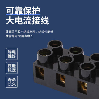 铸固 JX5接线端子排 大电流电线连接器阻燃接线柱接线排接线板 JX5-6002(接线2.5-10平)