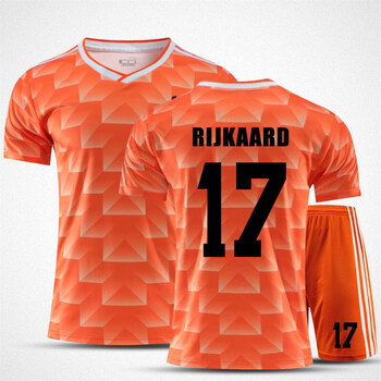 套装男古利特欧洲杯复古足球训练定制1988荷兰橙17号里杰卡尔德均码