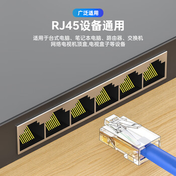 CNCOB六类穿孔式水晶头非屏蔽通孔千兆rj45网线接头8P8芯纯铜镀金cat6类水晶头 50颗/袋 CN-104EV-23AC	