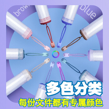 晨光（M&G）【宇宙帮帮忙同款】 学生科目袋A4学科袋莫兰迪色网格拉链袋资料分类收纳透明试卷袋具袋ADM945R9