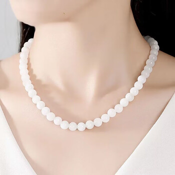 112和田玉羊脂玉ネックレス 8mm