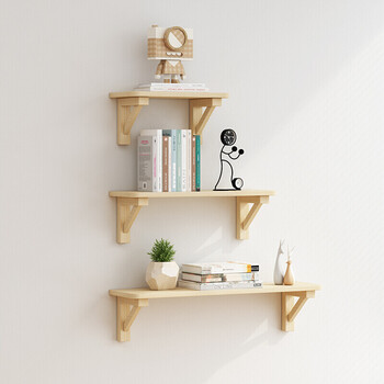 墙上木板块墙板置物架一字隔板墙上置物架壁挂餐厅隔板背景墙装饰架挂