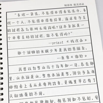 sjsj鲸落体字帖耽美原耽小说励志经典语录男女学生硬笔临摹练字帖asns