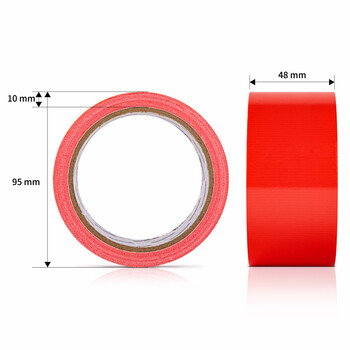 得力（deli）强力布基胶带 防台风专用高粘耐磨防水胶带 48mm*10m*230μm 地毯固定管道修补密封 红色1卷 52000