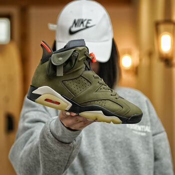 travisscottxair乔6口袋ts3m卡其棕联名篮球鞋dh069020aj6军绿口袋