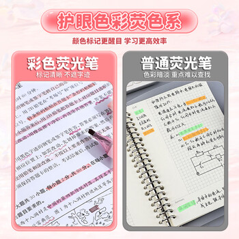 长立莫奈色荧光笔学生划重点做笔记做手帐速干不洇墨不晕染彩色记号笔高颜值荧光笔学生笔记号笔不透色