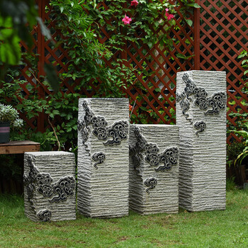 石墩花盆底座落地式花架户外阳台盆景架子托台置物架一组c款混凝土版