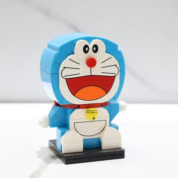 积木哆啦a梦启蒙方头仔叮当猫蓝胖子模型拼装拼图diy摆件 a0110哆啦a