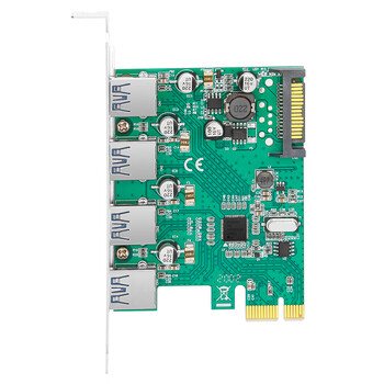 MOGE台式机PCIE转4口USB3.2 Gen1扩展卡PCI-E x1转USB 3.0转接卡SATA供电 瑞萨NEC芯片 MC2018