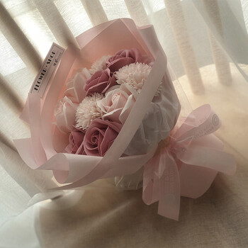 玫瑰花束生日送女朋友康乃馨仿真假花香皂花肥皂花礼盒情人节礼物b364 10朵送礼袋贺卡 小花束 图片价格品牌报价 京东
