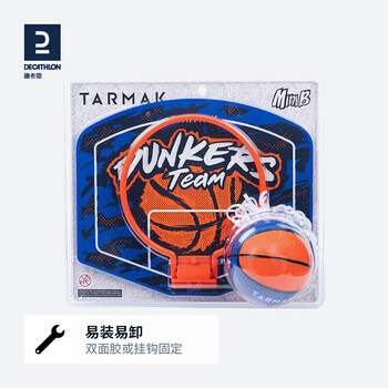 迪卡侬迷你儿童篮球小篮板挂式室内家用宿舍篮球框绿色紫色-4487155