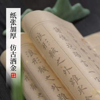 手捞坊心经抄经本毛笔字帖小楷静心钢笔式毛笔书法入门临摹软笔手抄卷专用练习纸佛经套装描红书法纸